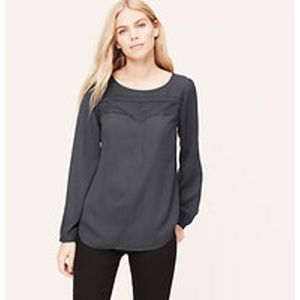 Loft Tucked Yoke Crepe Blouse